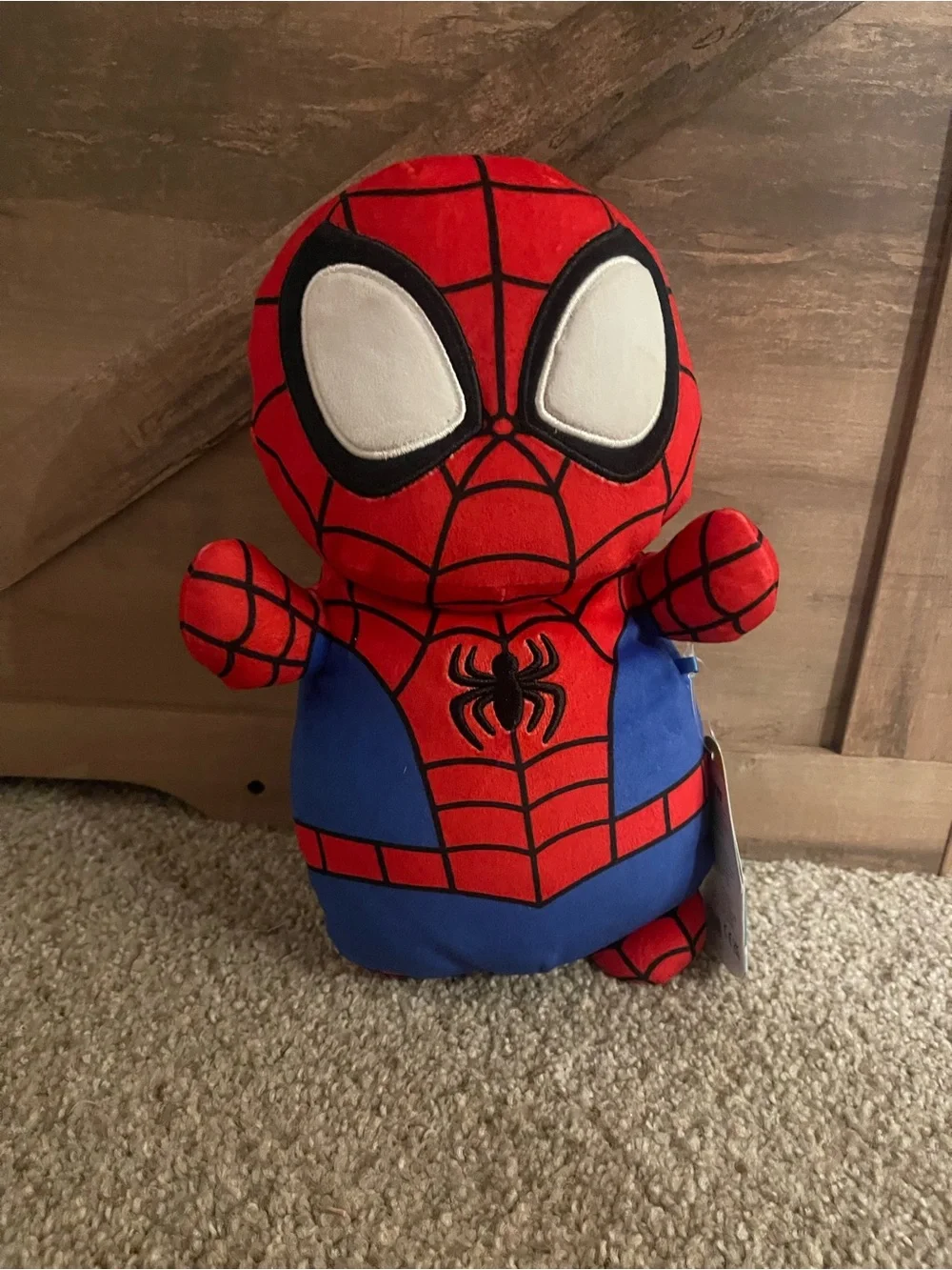 Marvel Kids Spider Pajama Set in Gray with Red, Blue & Yellow Spider Faces